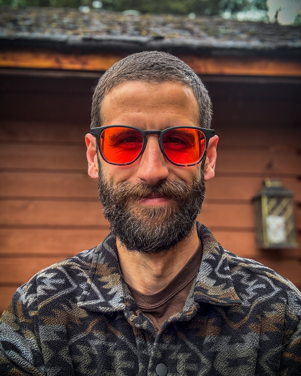 Michael Cathrea at the cabin